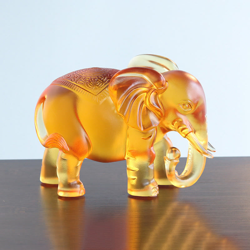 Buddha Stones in cristallo giallo Liuli, proboscide di elefante, design su e giù, forza, decorazione per la casa - image 13