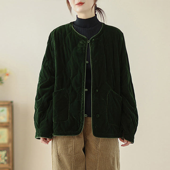 Giacca corta da donna con maniche lunghe e tasche, modello a rombi Buddha Stones - image 1