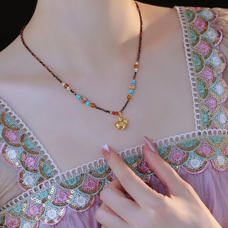 Collana con ciondolo con protezione per l'occhio di tigre Buddha Stones, anno dorato del cavallo - image 4