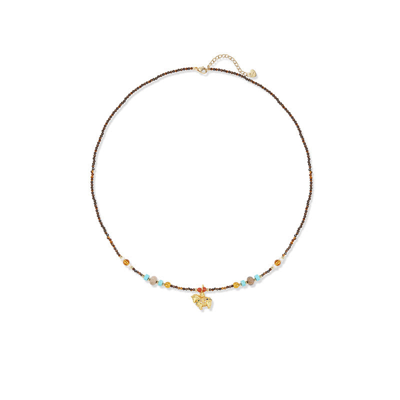 Collana con ciondolo con protezione per l'occhio di tigre Buddha Stones, anno dorato del cavallo - image 6