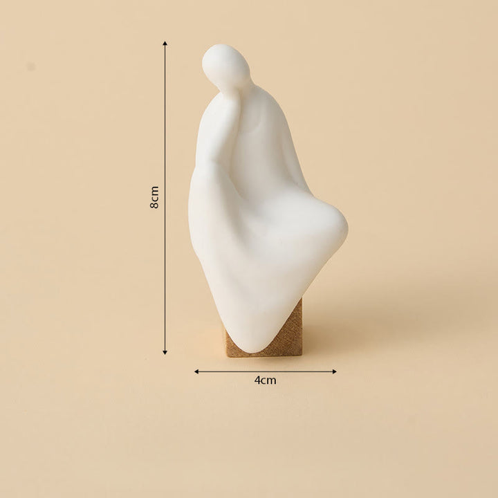 Buddha Stones Buddha senza forma Ceramica Scrivania in legno wengè Decorazione della serenità - Buddha 4*8 cm - image 7