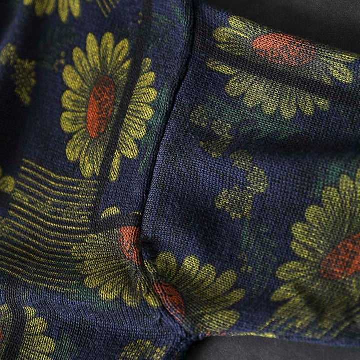 Maglione da donna in cotone a maniche lunghe con collo alto e motivo a girasole Buddha Stones - image 8