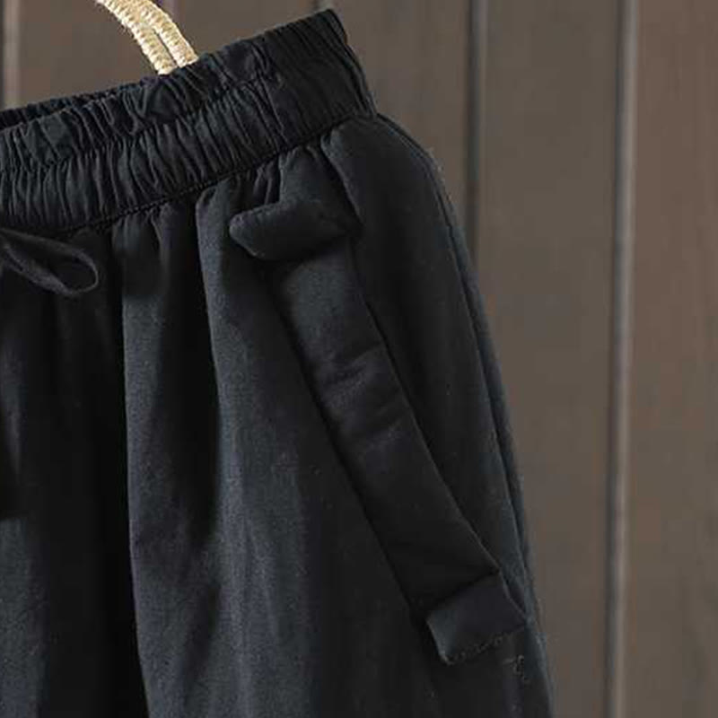 Pantaloni harem termici invernali con coulisse e fodera in pile da donna Buddha Stones con tasche - image 12