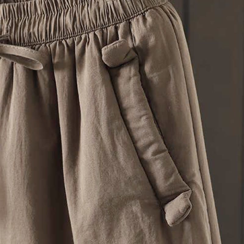 Pantaloni harem termici invernali con coulisse e fodera in pile da donna Buddha Stones con tasche - image 5