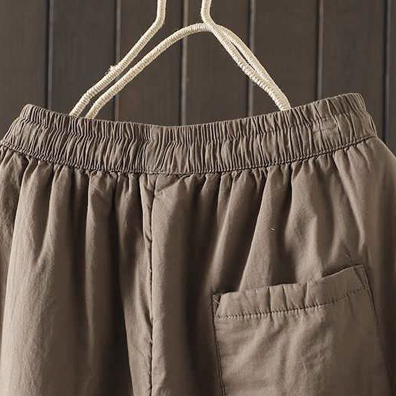 Pantaloni harem termici invernali con coulisse e fodera in pile da donna Buddha Stones con tasche - image 4