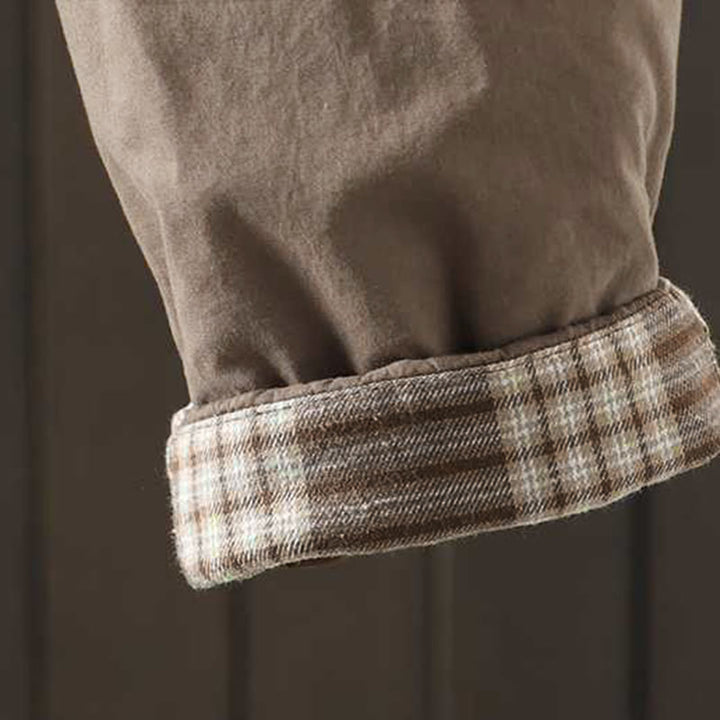 Pantaloni harem termici invernali con coulisse e fodera in pile da donna Buddha Stones con tasche - image 9