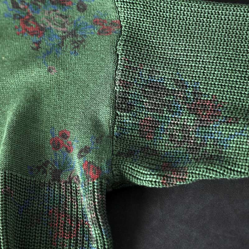 Maglione con cappuccio a maniche lunghe in cotone lavorato a maglia floreale da donna Buddha Stones - image 17