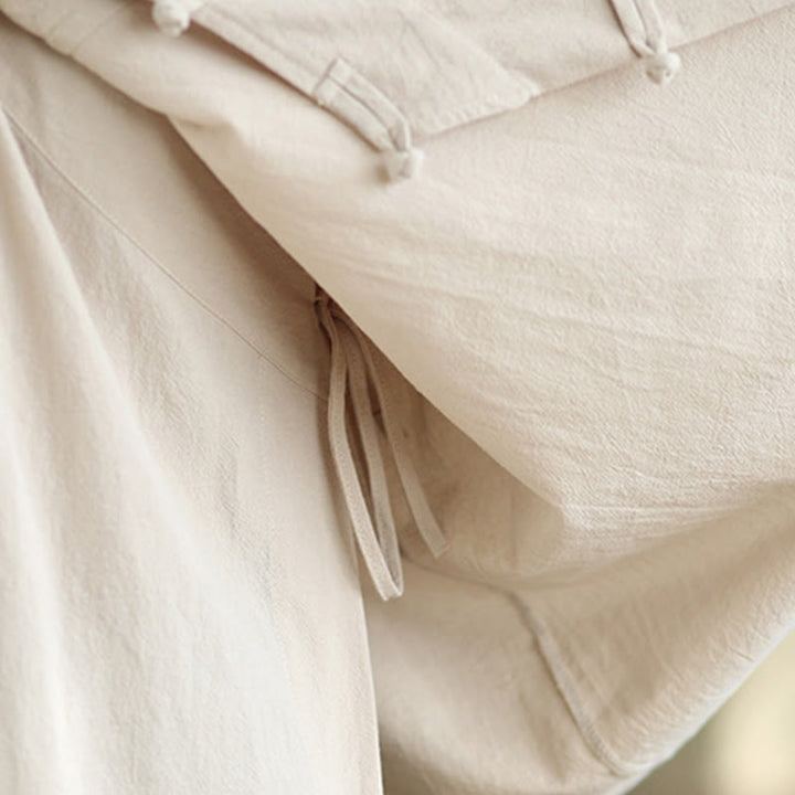 Completo da donna con motivo Buddha Stones, composto da maglietta a maniche lunghe con scollo a V e pantaloni a gamba larga, ideale per la meditazione zen. - image 10