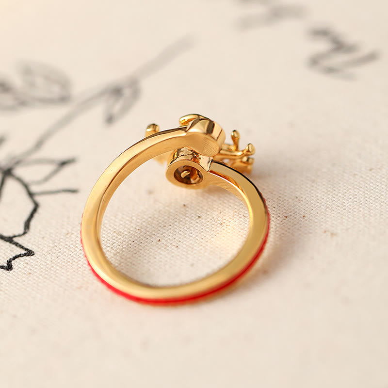 Anello di apertura dell'anno del cavallo Buddha Stones, filo rosso di rame, monete di rame - image 1