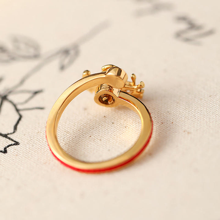 Anello di apertura dell'anno del cavallo Buddha Stones, filo rosso di rame, monete di rame - image 1