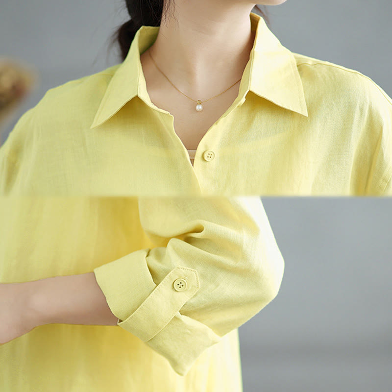 Set di 2 pezzi in cotone con maniche lunghe e bottoni, camicia e gonna di lunghezza 7-8, con tasche, Buddha Stones  - image 23