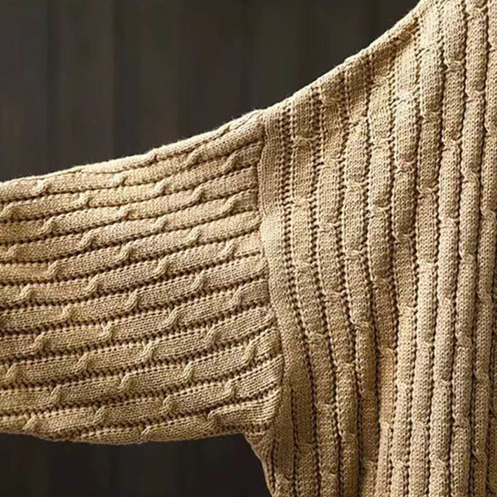 Maglione da donna in cotone con scollo rotondo e maniche lunghe, motivo patchwork invernale Buddha Stones - image 6