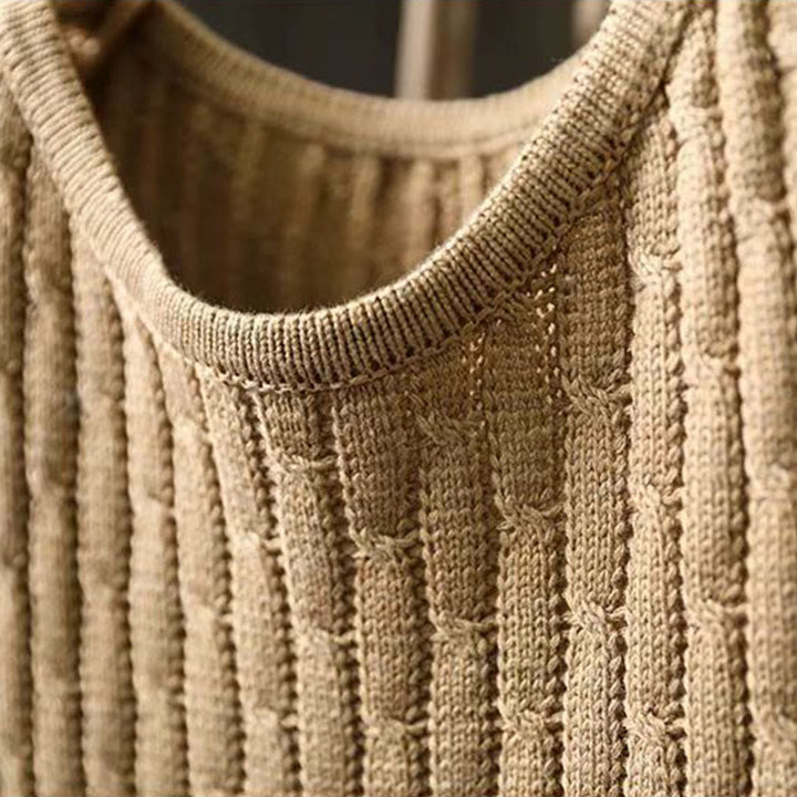 Maglione da donna a maniche lunghe con scollo rotondo e motivo patchwork invernale Buddha Stones. - image 4