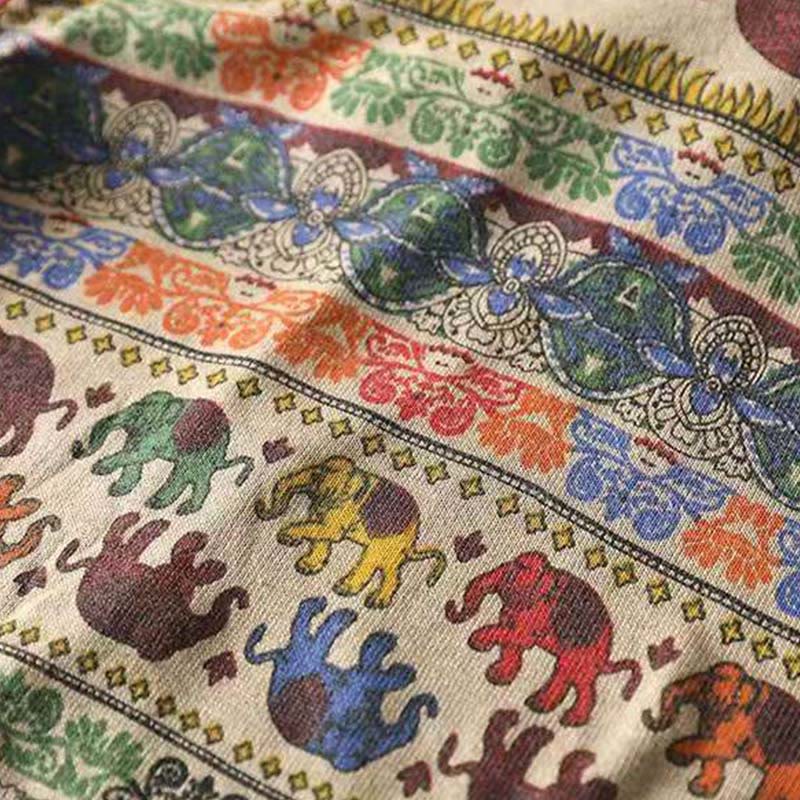 Maglione da donna in cotone lavorato a maglia con maniche lunghe e tasche, motivo elefante autunnale Buddha Stones - image 9