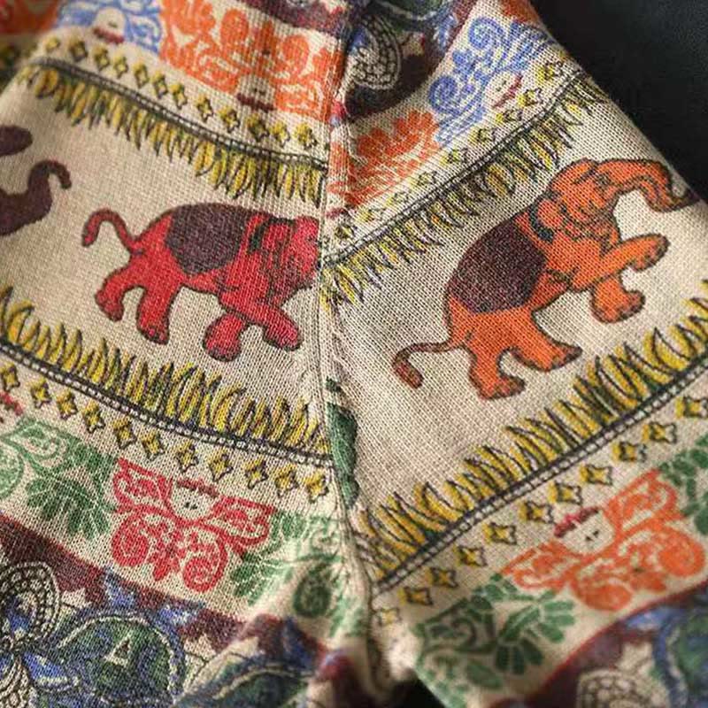 Maglione da donna in cotone lavorato a maglia con maniche lunghe e tasche, motivo elefante autunnale Buddha Stones - image 10