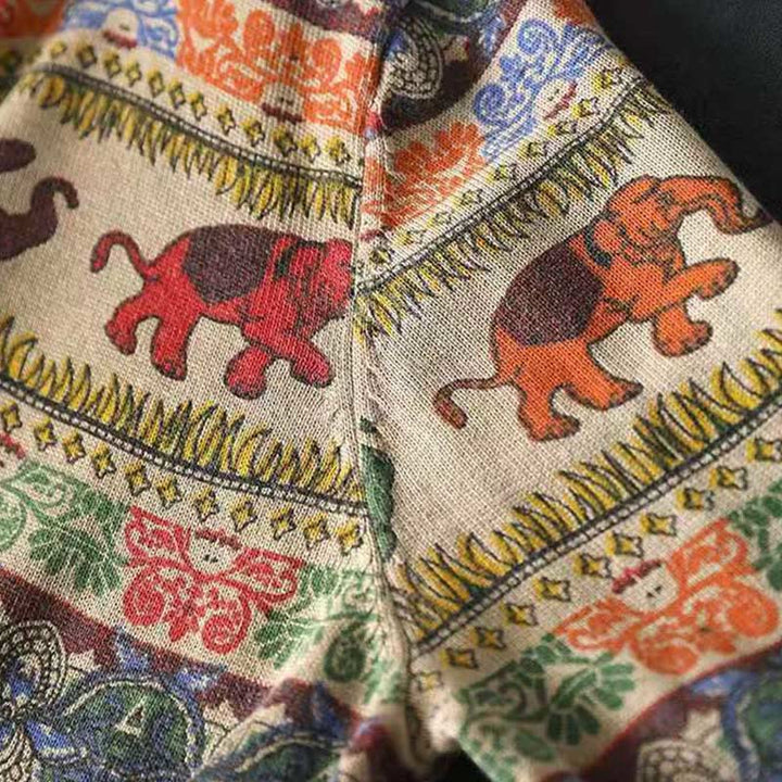 Maglione da donna in cotone lavorato a maglia con maniche lunghe e tasche, motivo elefante autunnale Buddha Stones - image 10