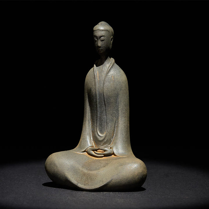 Buddha Stones Fatto a Mano Buddha Sakyamuni Polvere di Ferro Ruggine Statua in Resina Decorazione per la Casa - image 11