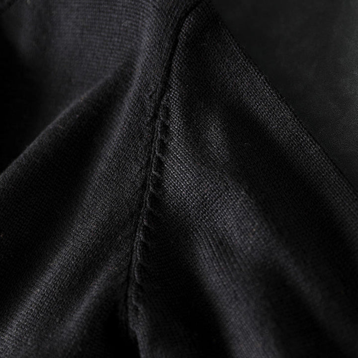 Cardigan da donna in cotone a maniche lunghe con bottoni colorati, lavorato a maglia semplice, motivo Buddha Stones - image 5