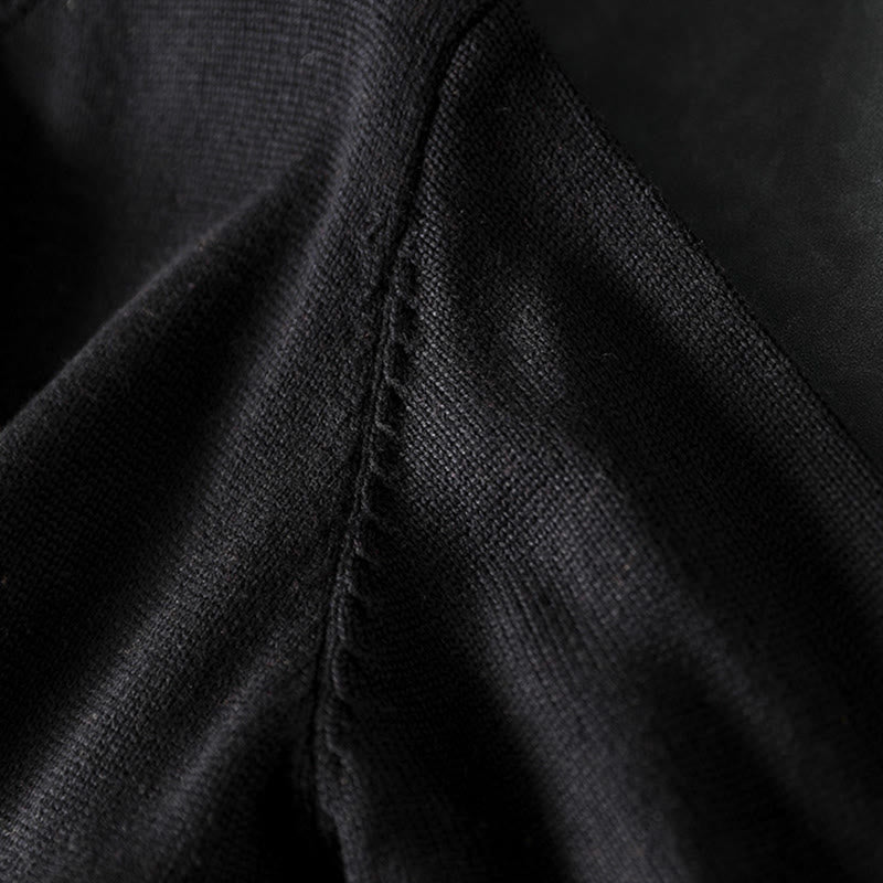 Cardigan da donna in cotone a maniche lunghe con bottoni colorati, lavorato a maglia semplice, motivo Buddha Stones - image 5