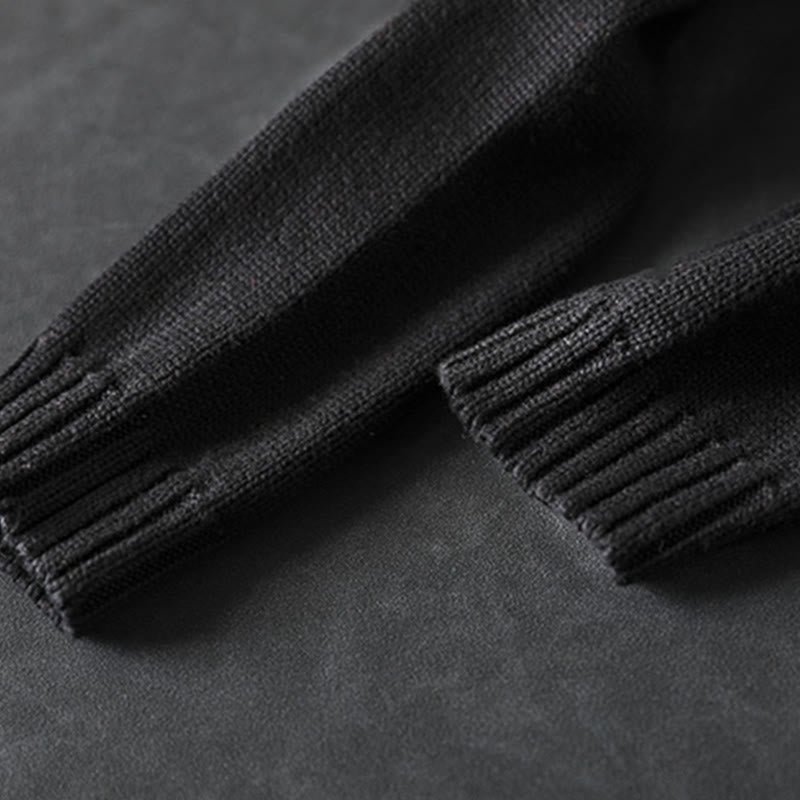 Cardigan da donna in cotone a maniche lunghe con bottoni colorati, lavorato a maglia semplice, motivo Buddha Stones - image 6