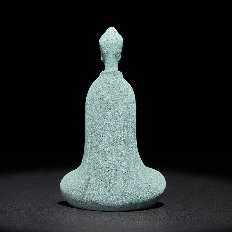 Buddha Stones Statua di Buddha da meditazione in arenaria Figura per la casa Decorazione per scrivania 6*4,5*9,5 cm - image 4