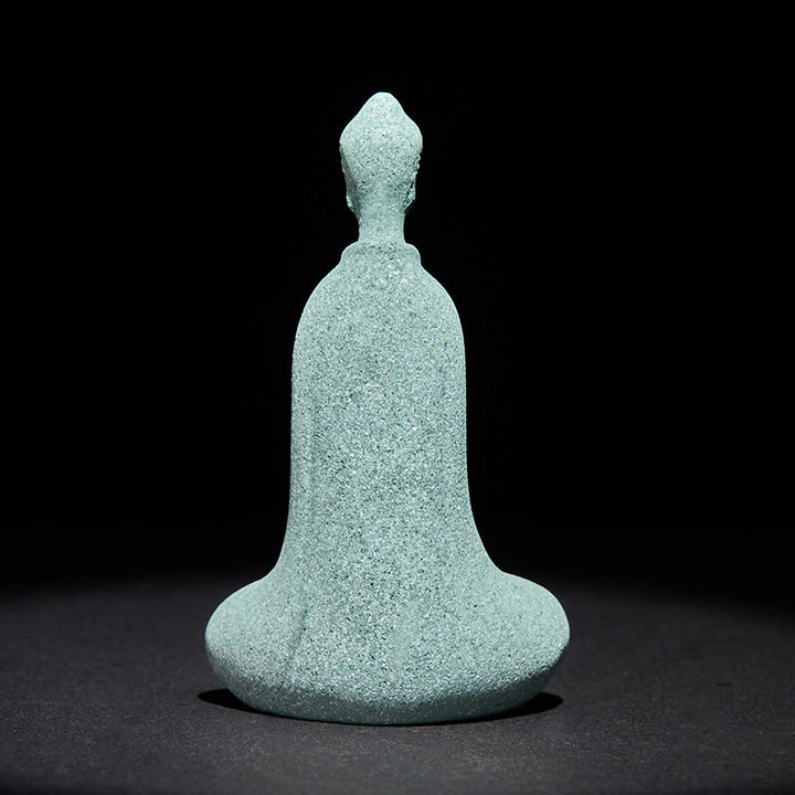 Buddha Stones Statua di Buddha da meditazione in arenaria Figura per la casa Decorazione per scrivania 6*4,5*9,5 cm - image 4