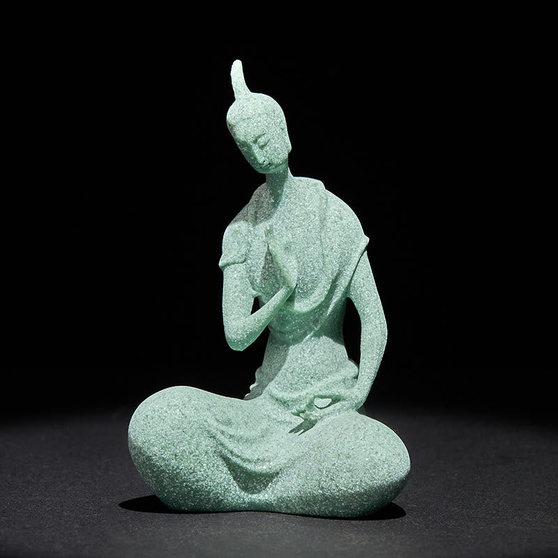 Statua del Buddha Stones in ascolto, in pietra arenaria, decorazione per la casa, 6,5*5,5*9,5 cm - Buddha 6,5*5,5*9,5 cm - image 0