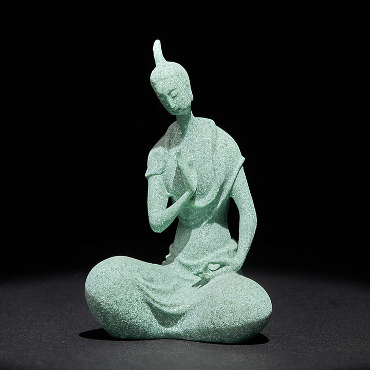 Statua del Buddha Stones in ascolto, in pietra arenaria, decorazione per la casa, 6,5*5,5*9,5 cm - Buddha 6,5*5,5*9,5 cm - image 0