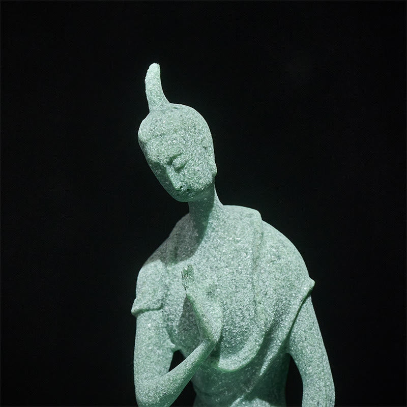 Statua del Buddha Stones in ascolto, in pietra arenaria, decorazione per la casa, 6,5*5,5*9,5 cm - image 7