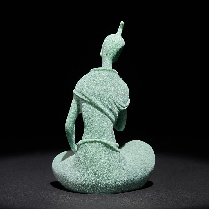 Statua del Buddha Stones in ascolto, in pietra arenaria, decorazione per la casa, 6,5*5,5*9,5 cm - image 4