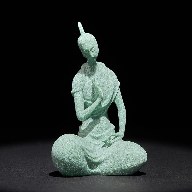 Statua del Buddha Stones in ascolto, in pietra arenaria, decorazione per la casa, 6,5*5,5*9,5 cm - image 3