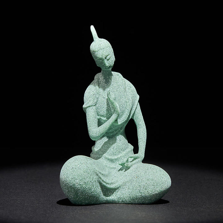 Statua del Buddha Stones in ascolto, in pietra arenaria, decorazione per la casa, 6,5*5,5*9,5 cm - image 3