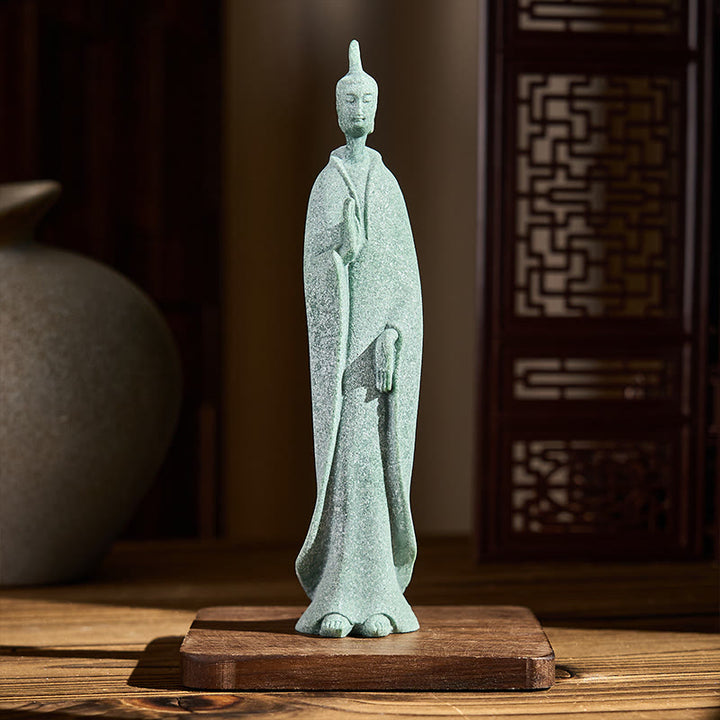 Statua di Buddha Stones in piedi, pietra arenaria, decorazione per la casa, 3,8*6,5*17 cm - image 1