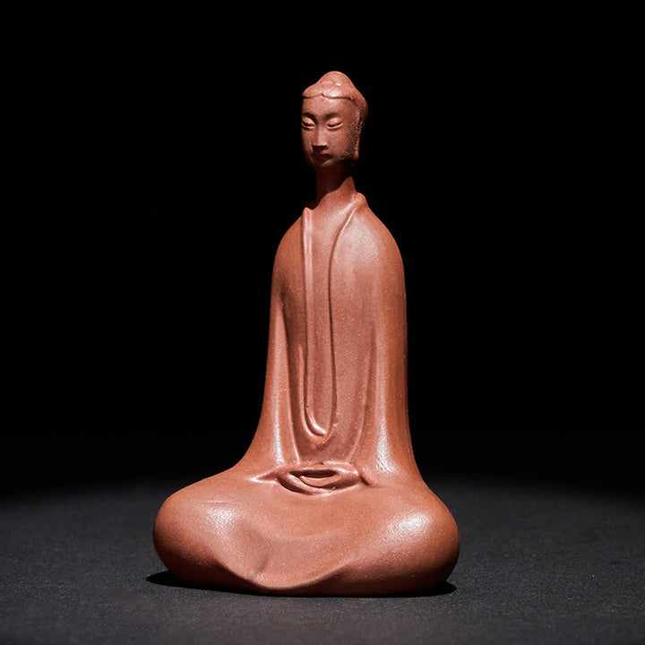 Buddha Stones Buddha senza forma Argilla viola Serenità Decorazione per la scrivania di casa 5,7*9,6 cm - image 3