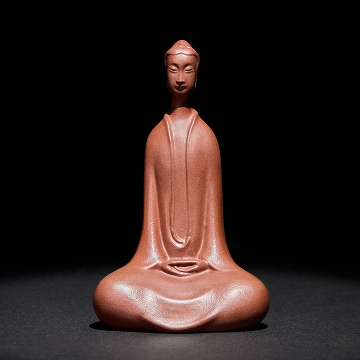 Buddha Stones Buddha senza forma Argilla viola Serenità Decorazione per la scrivania di casa 5,7*9,6 cm - Buddha 5,7*9,6 cm - image 0