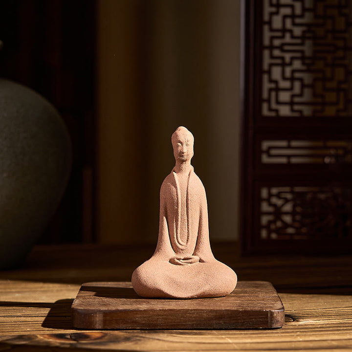 Statua in ceramica Buddha Stones seduto in preghiera, decorazione per la casa Zen, 5*3*8,5 cm - image 4