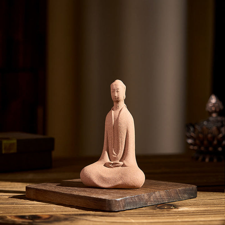 Statua in ceramica Buddha Stones seduto in preghiera, decorazione per la casa Zen, 5*3*8,5 cm - image 5