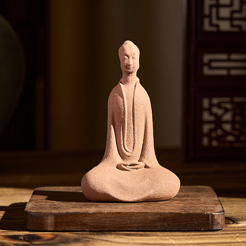 Statua in ceramica Buddha Stones seduto in preghiera, decorazione per la casa Zen, 5*3*8,5 cm - image 1