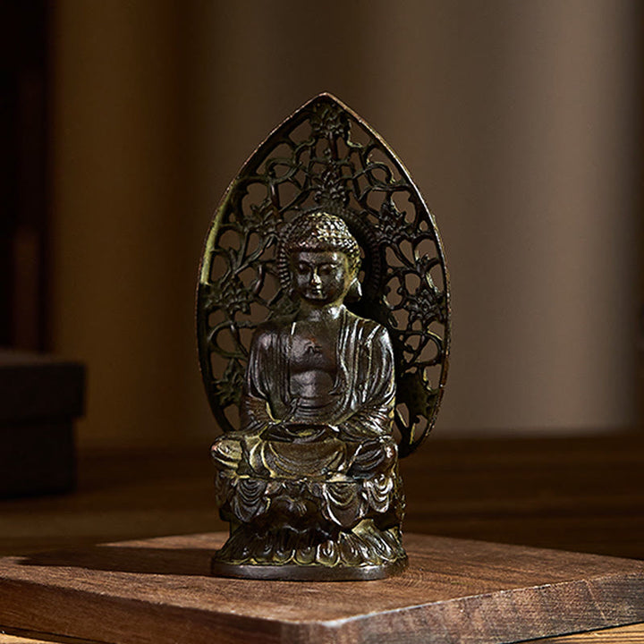 Buddha Stones Tathagata Buddha Statua in lega Zen Decorazione per la casa 9*4,5 cm - image 2