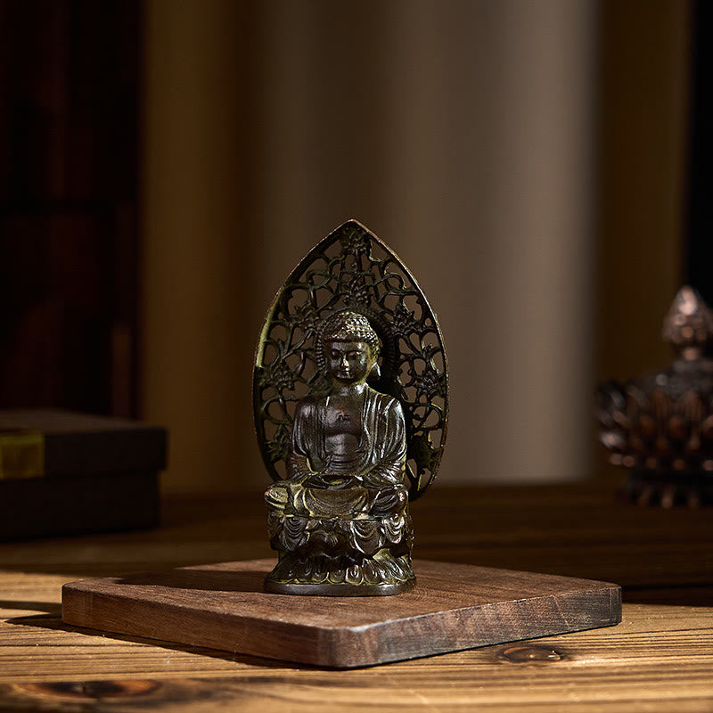 Buddha Stones Tathagata Buddha Statua in lega Zen Decorazione per la casa 9*4,5 cm - image 6