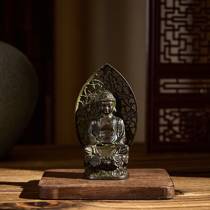 Buddha Stones Tathagata Buddha Statua in lega Zen Decorazione per la casa 9*4,5 cm - image 5