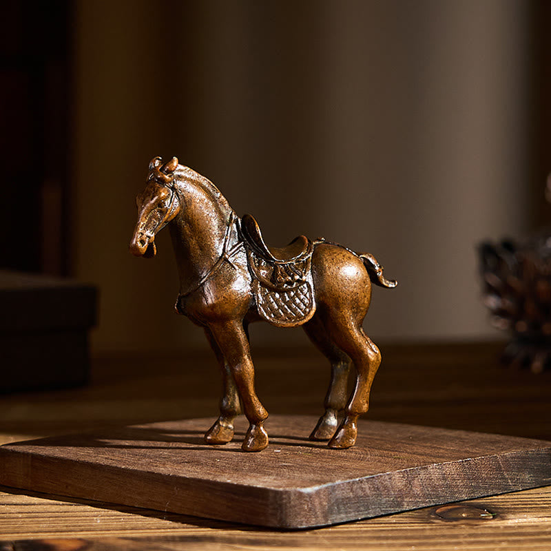 Buddha Stones Antico Anno del Cavallo Lega Decorazione per la casa 7,5*2,6*7 cm - image 1