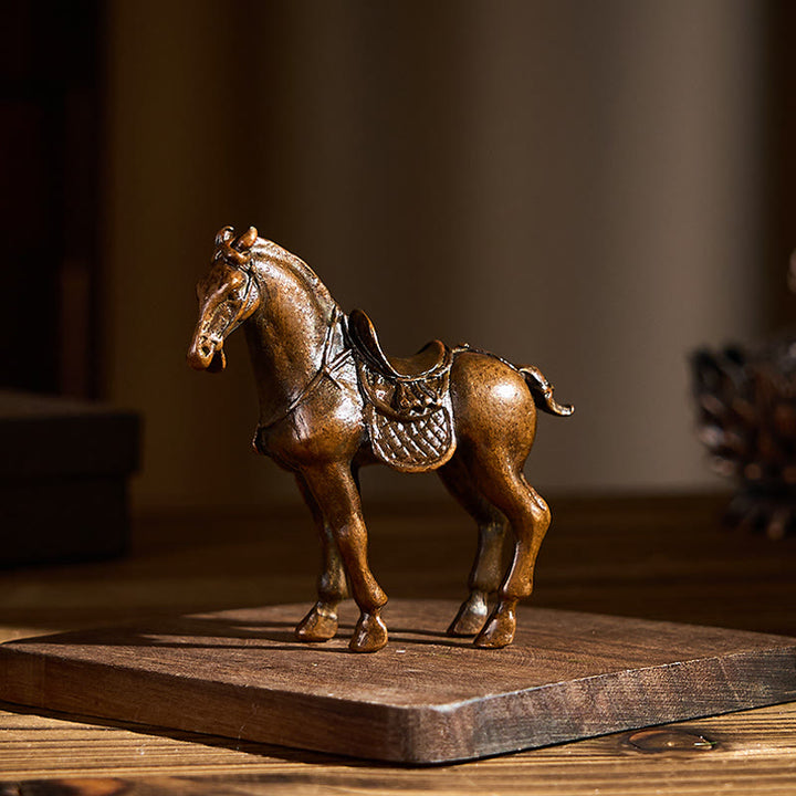 Buddha Stones Antico Anno del Cavallo Lega Decorazione per la casa 7,5*2,6*7 cm - image 1
