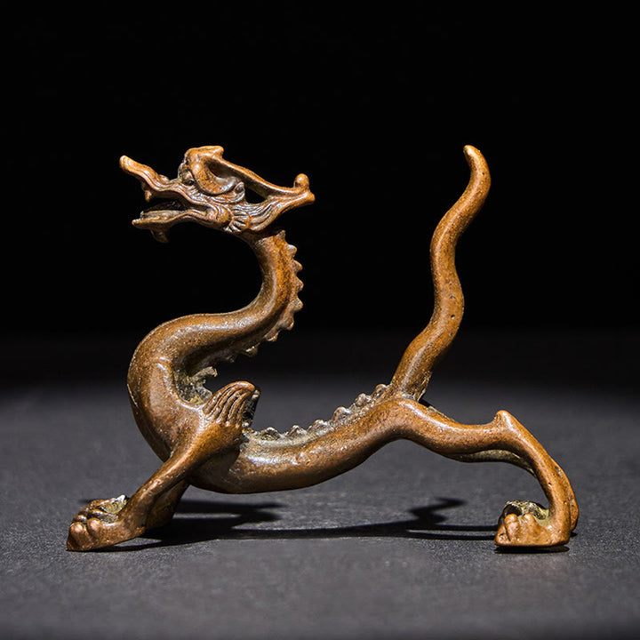 Buddha Stones Mini Drago Lega Protezione Fortuna Decorazione per la casa 7,6*2,5*5,4 cm - Drago 7,6*2,5*5,4 cm - image 0