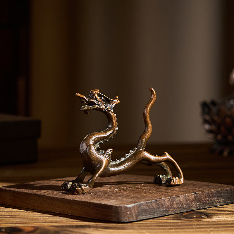 Buddha Stones Mini Drago Lega Protezione Fortuna Decorazione per la casa 7,6*2,5*5,4 cm - image 4