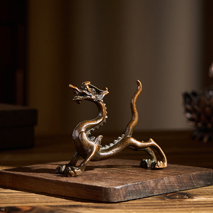 Buddha Stones Mini Drago Lega Protezione Fortuna Decorazione per la casa 7,6*2,5*5,4 cm - image 4