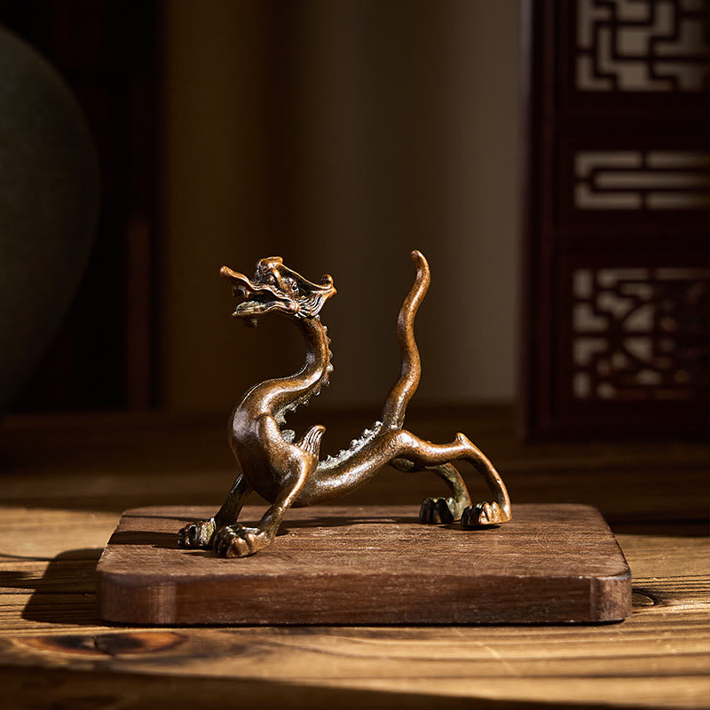 Buddha Stones Mini Drago Lega Protezione Fortuna Decorazione per la casa 7,6*2,5*5,4 cm - image 5