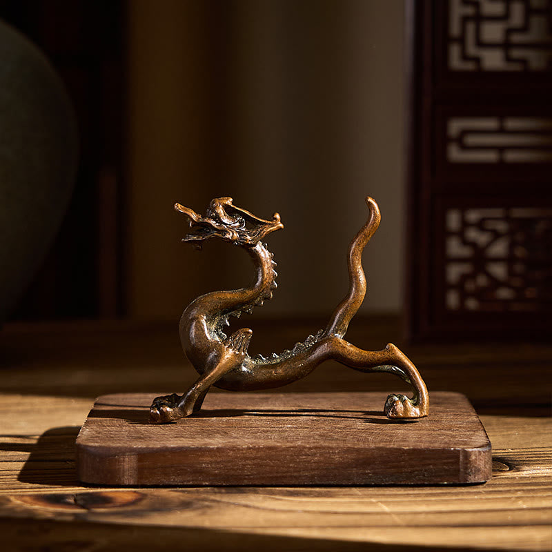 Buddha Stones Mini Drago Lega Protezione Fortuna Decorazione per la casa 7,6*2,5*5,4 cm - image 3