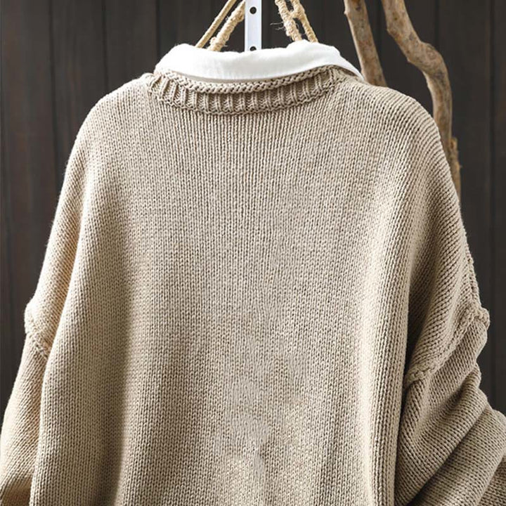 Cardigan da donna in cotone con maniche lunghe e bottoni, motivo patchwork Buddha Stones - image 3