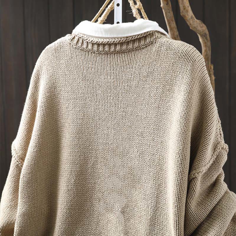 Cardigan da donna in cotone con maniche lunghe e bottoni, motivo patchwork Buddha Stones - image 3